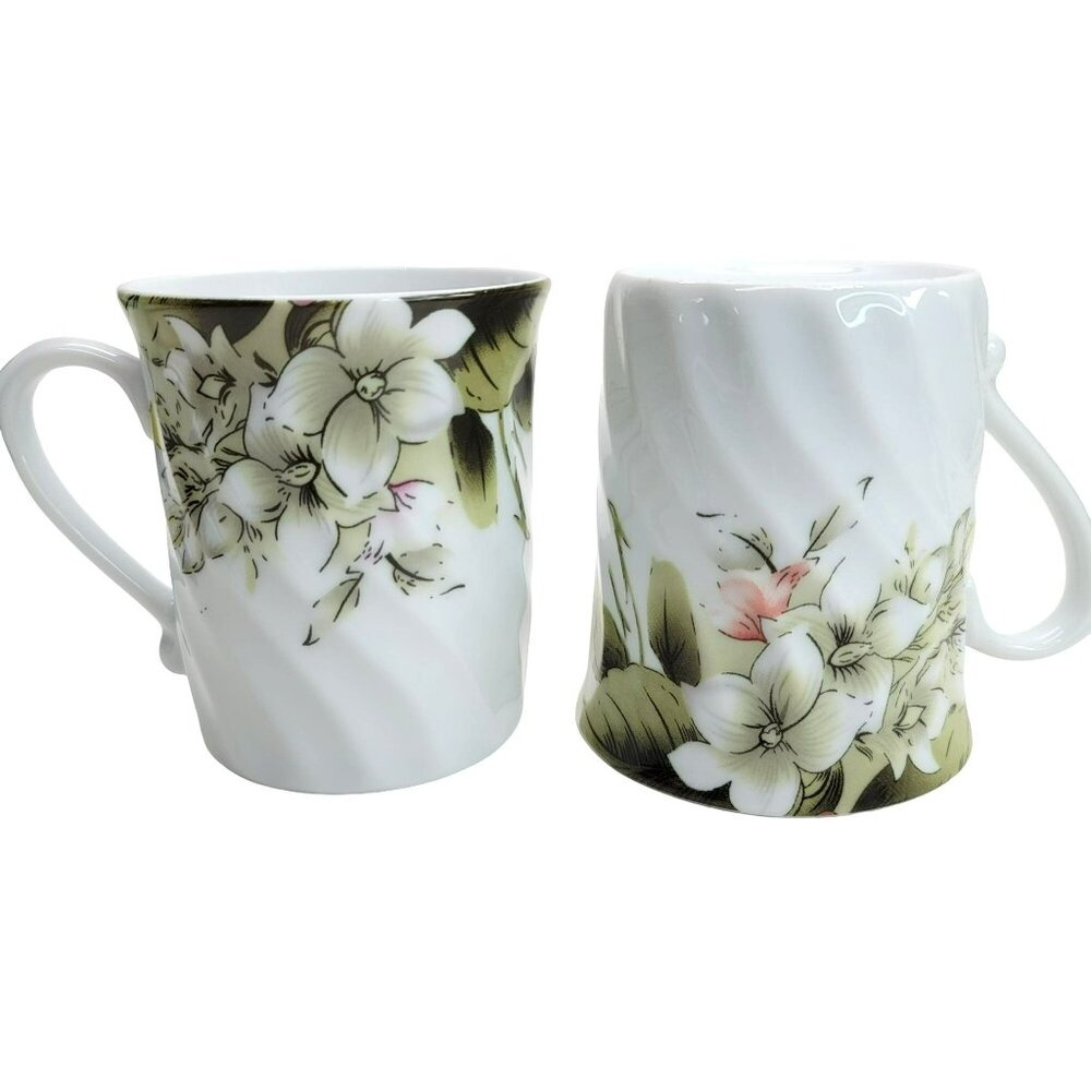 Sorelle Floral Coffee Mug Tea Cup Set Floral Fine Porcelain China Pretty! PD001 - Picture 5 of 10